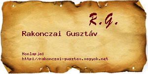 Rakonczai Gusztáv névjegykártya